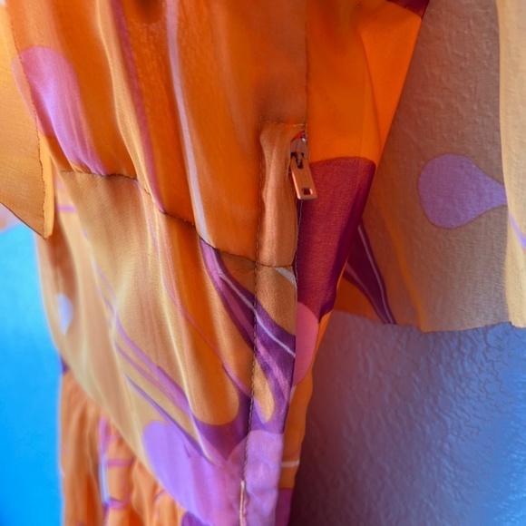 Lady Hamilton vintage georgette crepe maxi dress size XS-Small - Picture 5 of 15